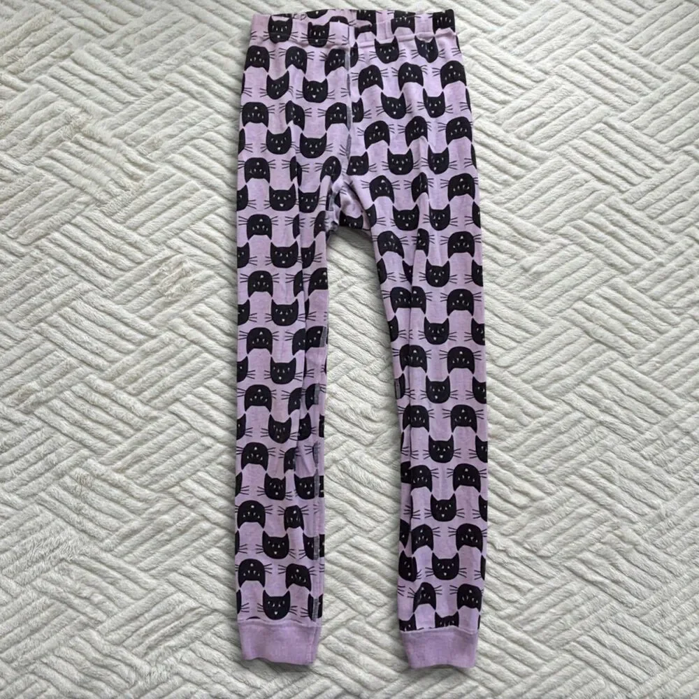 Hanna Andersson Girls Size 8 Black Cat Organic Cotton Pajama Set Pink Halloween